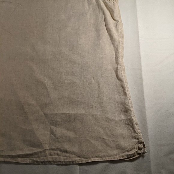 L.L. Bean ll Vintage Peasant Tank Woven top Women's size large L tan white beige - Picture 11 of 14